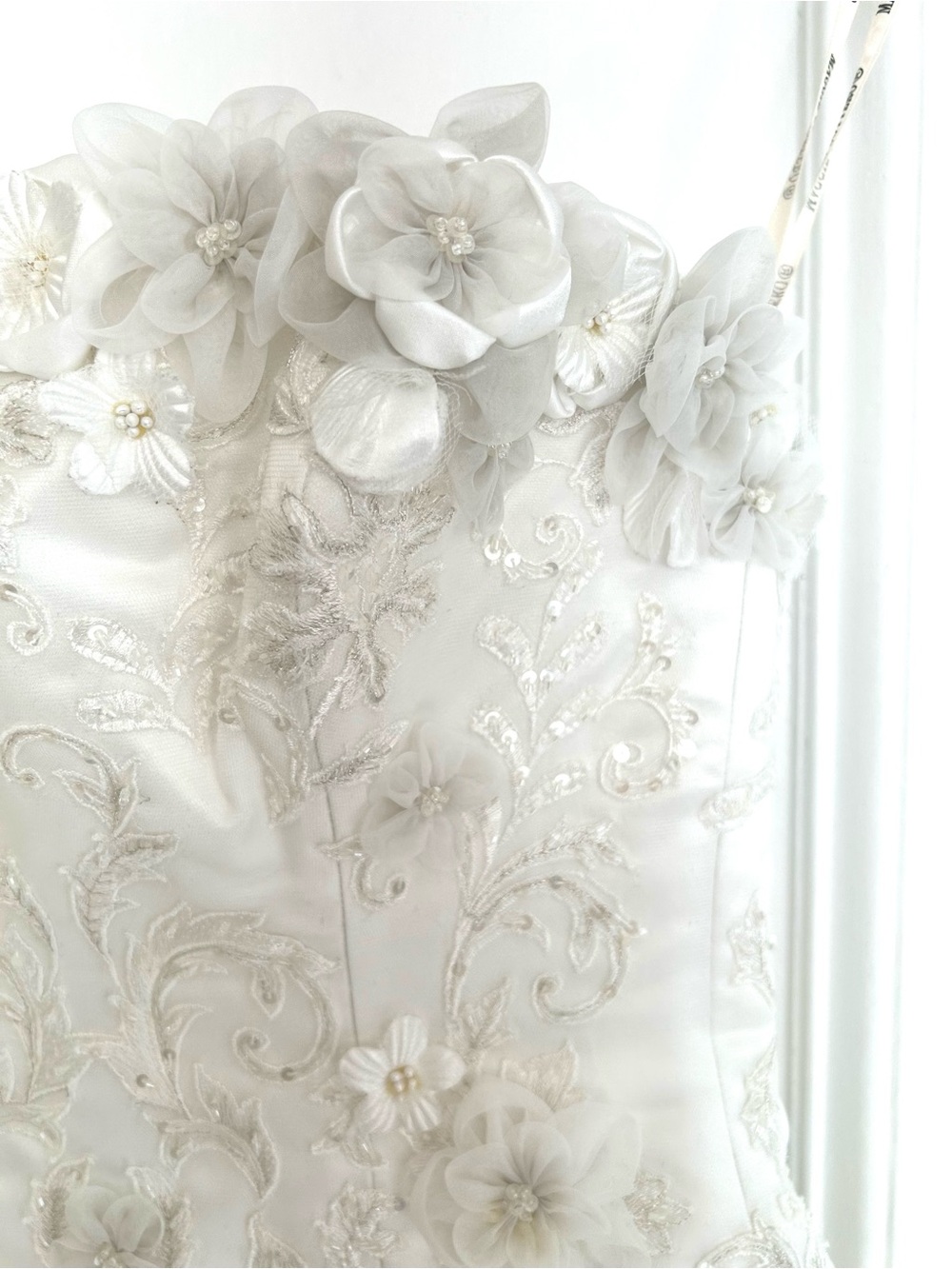 VTG NWOT Tag 10 Fits 2/4 Maggie Sottero Couture Bridal Gown 3D Floral Dress - Picture 15 of 17